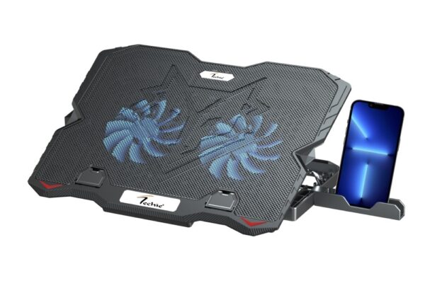 Techie 2 Fan Laptop Cooling Pad With Mobile