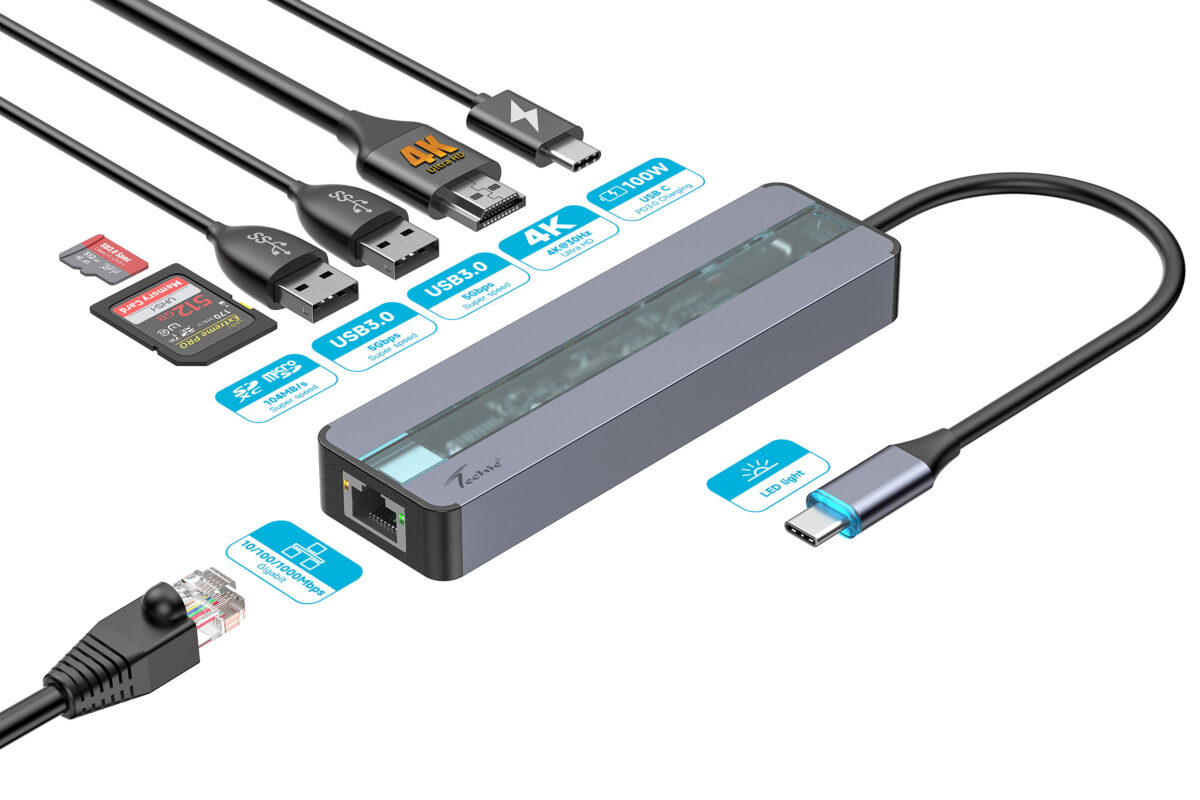 Techie TC Connect 7-in-1 Hub: PD 100W Type-C