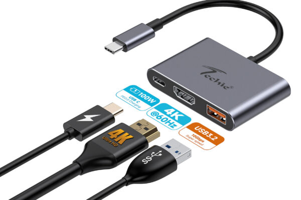 Techie TC Connect 3-in-1 Type C Hub: PD 100W